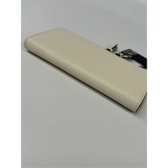 ZAC POSEN Eartha Mini Bow Zipper Leather Continental Wallet Cream NWT - Picture 5 of 11